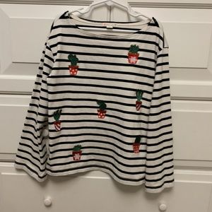 cactus 3/4 length striped shirt crew cuts